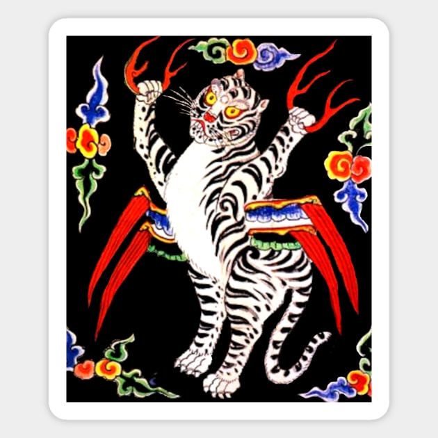 Korean White Tiger of the West Magnet by The Witch's Wolf